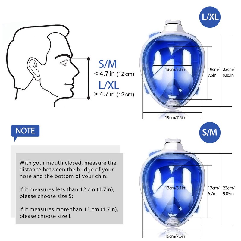 HEARTST Snorkel Mask, New Full Face, 180° Ultra Wide Angle,
