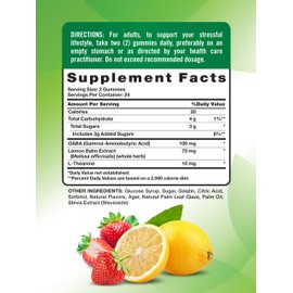 Nature's Truth Nature's Truth Stress Relief Gummies for Adults | with Gaba, L Theanine, and Lemon Balm | Lemon Strawberry Flavor | Non-GMO & Gluten Free Supplement