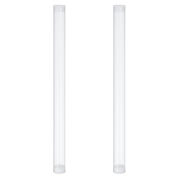 PATIKIL Clear Rigid Tube Round Plastic Tubing with End Caps