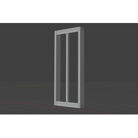 Unbranded 3D printed industrial window 40" x 91" - 2 pane in G/O/S/HO/N scale - N (1:160)