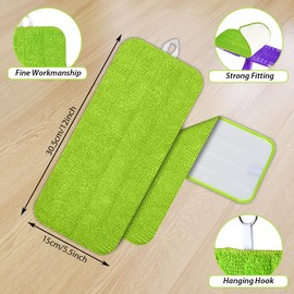URAQT Reusable Mop Refill Pads for Flash Power mop, 6 PCS Mop Pads Microfibre Wet Dry Cleaning Mop Pad Machine Washable Up, for Wet Dry Floor Cleaning Tiles Hardwood Laminate Floor