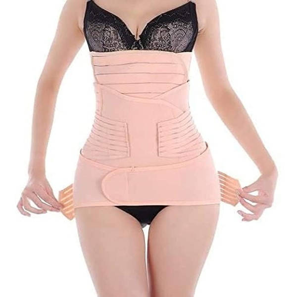 Healthcom 3 in 1 Postpartum Support Recovery Belt Breathable Elastic Adjustable Postpartum Recovery Support Girdle Belly After Birth Belly Band Waist Pelvis Belt Pregnancy Belly Wrap Abdominal Binder Body Shaper Postnatal Shapewear(Size:M)