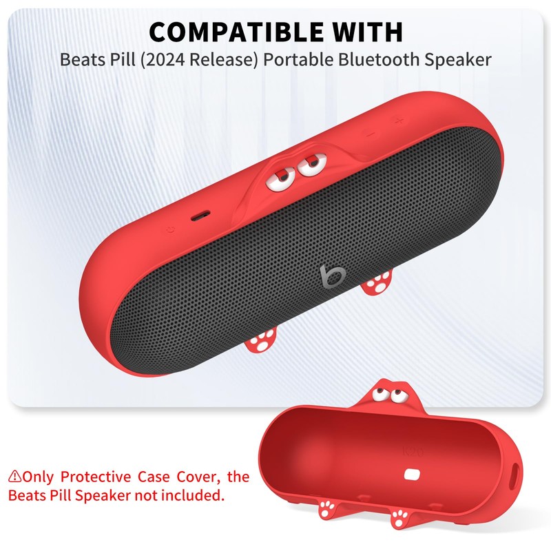 Silicone Kawaii Cute Case for Beats Pill Wireless Bluetooth Speaker,