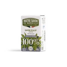 Maitre Savon de Marseille Aleppo Soap Laurier 3.5 oz (100 g), Synthetic Additive-Free Soap, Olive Oil & Laurel Oil, Gentle on the Skin
