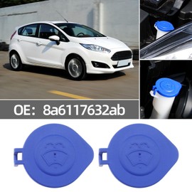 eMagTech 2PCS Windshield Washer Bottle Cap 8a6117632ab Compatible with Fiesta MK7 08-17 Plastic Windscreen Wiper Washer Reservoir Fluid Tank Cap