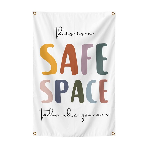 Safe Space Wall Hanging Posters Tapestry 2x3 Ft Aesthetic Poster