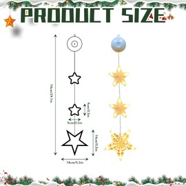 Lergas LED Sterne Weihnachtsbeleuchtung, 3 Stck LED Weihnachtsdeko Innen, Fensterdeko Weihnachten mit Saugn?pfe, Warmwei? Batteriebetrieben Fensterbeleuchtung Weihnachten fr Weihnachtsdeko Party Deko (C)