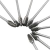 Gasea 10pcs 4" Long Reach Double Cut Tungsten Steel Solid