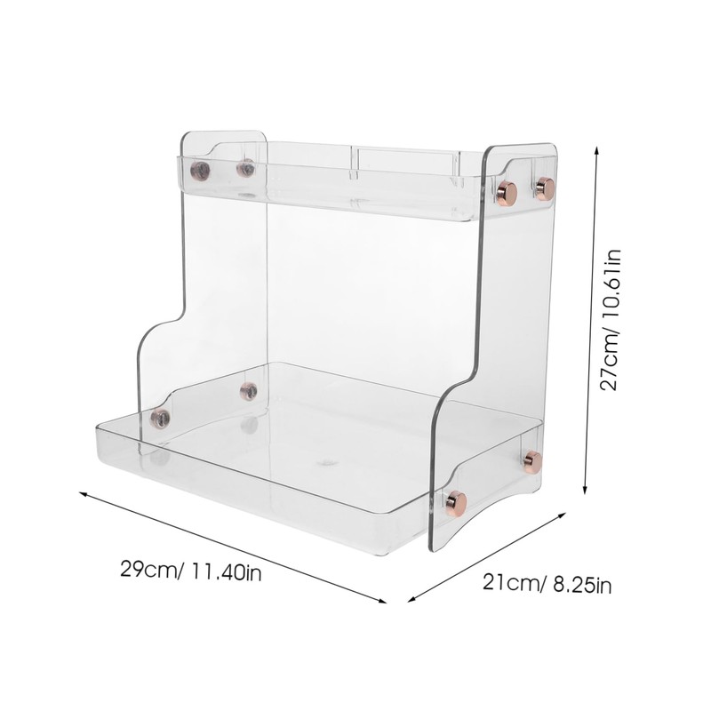 KICHOUSE 2-Tier Cosmetic Storage Organizer Wall-Mounted Vanity Organizer for Bathroom