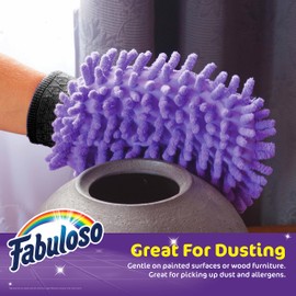 Fabuloso Microfiber Cleaning Mitt, Purple, One Size Fits All | Lint-Free, Scratch-Free Cleaning Glove for Surfaces and Furniture | Microfiber Dustless Hand Cloth for Bold & Bright Cleaning Experience