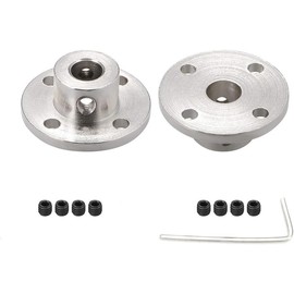 7mm Flange Shaft Fitting 2pcs Rigid Flange Coupling Motor Guide Shaft Coupler Motor Connector for DIY Parts 7mm Inner Diameter with M4 Hex Key Silver Tone (7MM)