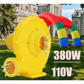 INTSUPERMAI Air Blower for Inflatables 110V 380W Bounce House Blower PP Flame Retardant Plastics Materials Air Pump for Bounce House Advertising Arch Inflatable Water Slide
