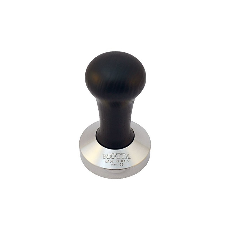 Motta 8150/B Tamper Stainless Steel Convex with Black Real Wood