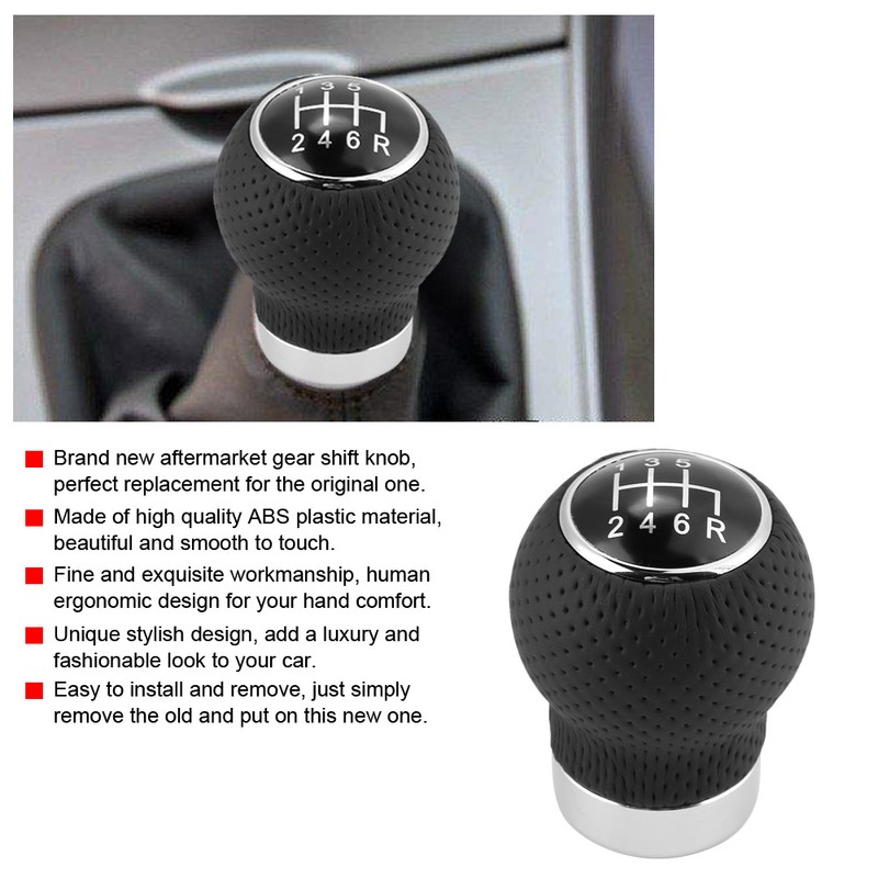 6 Speed Universal Car Gear Shift Knob Stick Head Shifter