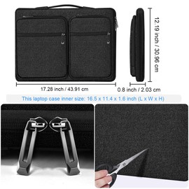 Hseok Ultra-Slim Laptop Case 17 17.3 inches Sleeve Protective PC Briefcase for Commuting and Business Trip，Black