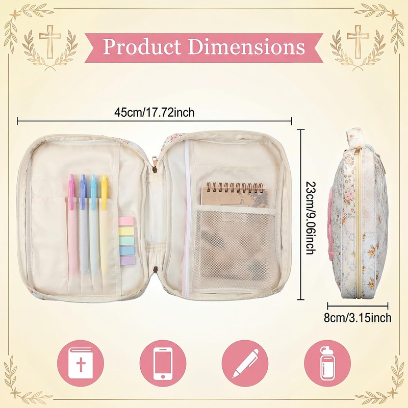 Bible Cover Case for Women Large Bible Bags with Durable