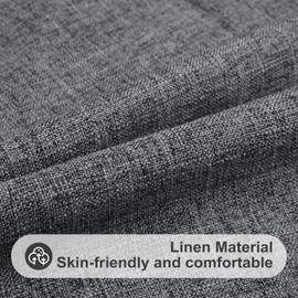 decorUhome Set of 2 Linen Cushion Covers 40X40cm,Decorative Outdoor Plain Vintage Cushion Covers with Stitched Edges, Square Farmhouse Neutral Pillow case 16x16 Inch for Sofa, Dark Grey