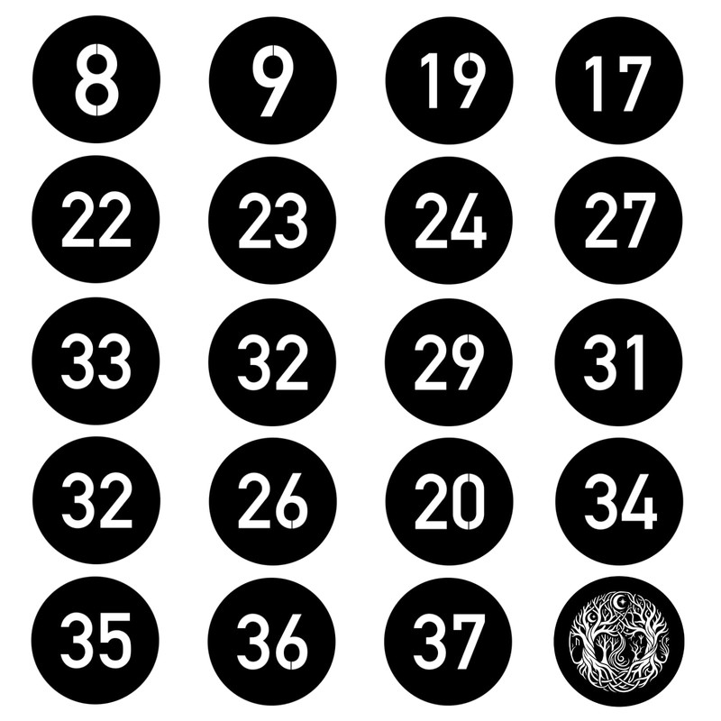 20Pcs Round Gobos Kit for Optical Snoot,66mm/2.6in Metal Plate Patterns