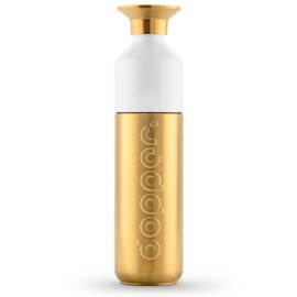 Dopper Steel Gold Drinking Bottle 490 ml - Stainless Steel Water Bottle - BPA Free Water Bottle, 18/8 Stainless Steel, Leak-Proof - Sports Bottle for Sports, Outdoor and Office