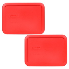 Pyrex 7210-PC 3-Cup Red Food Storage Replacement Lid (2-Pack) - Made in USA