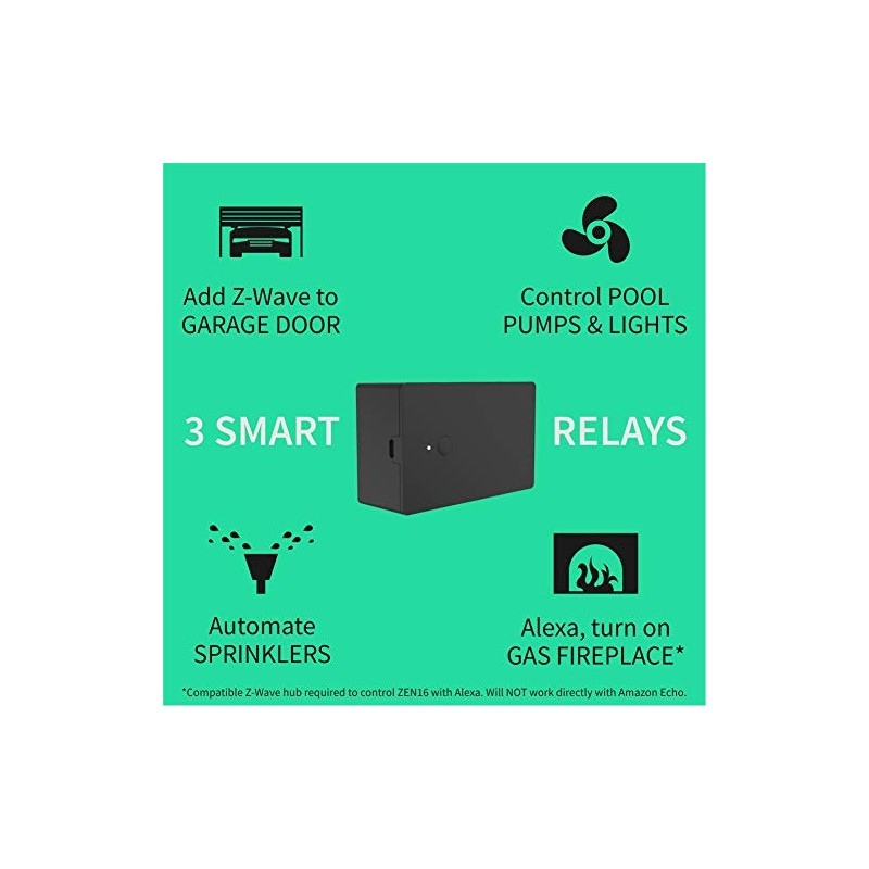 Zooz Z-Wave Long Range MultiRelay ZEN16 800LR for Garage Doors,
