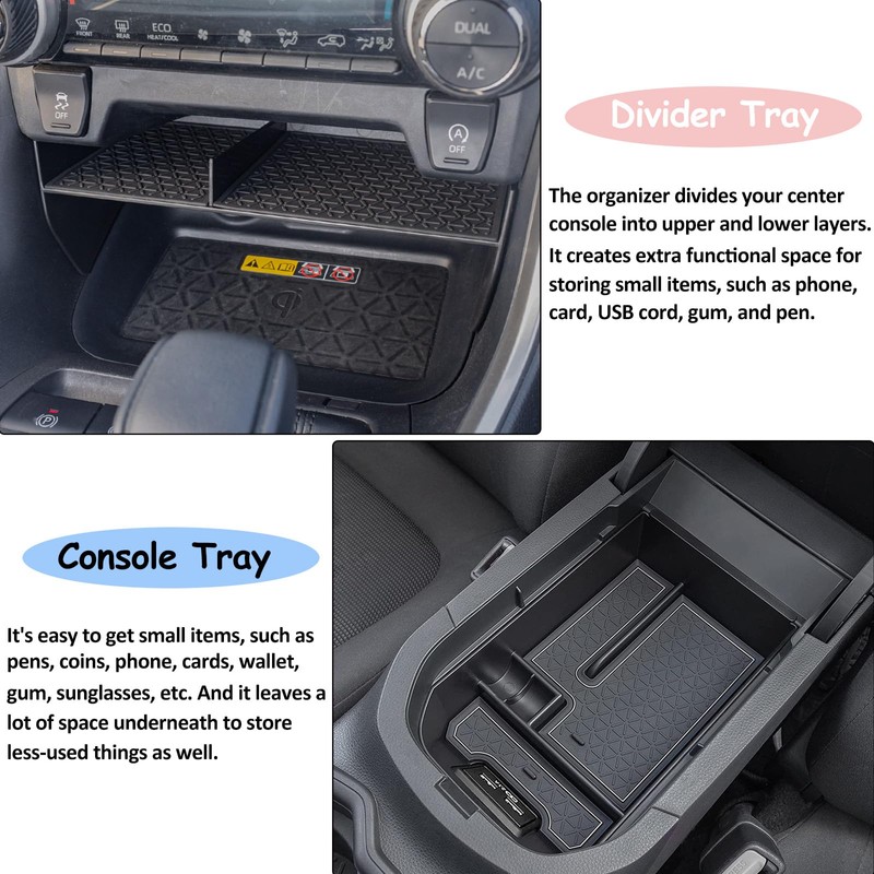 JDMCAR Upgraded Center Console Organizer Compatible with Toyota RAV4 2025