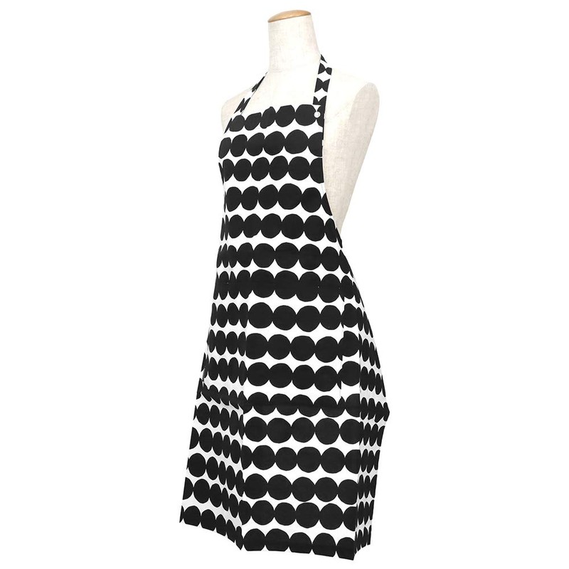 Marimekko 070692 190 Women's Apron, Rashy Mat, Dots, Black, White,