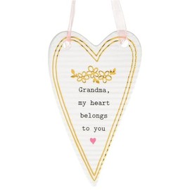 Mother's Day Thoughtful Ceramic Heart Grandma My Heart Belongs to you Sayings Gift Boxed 10x6cm