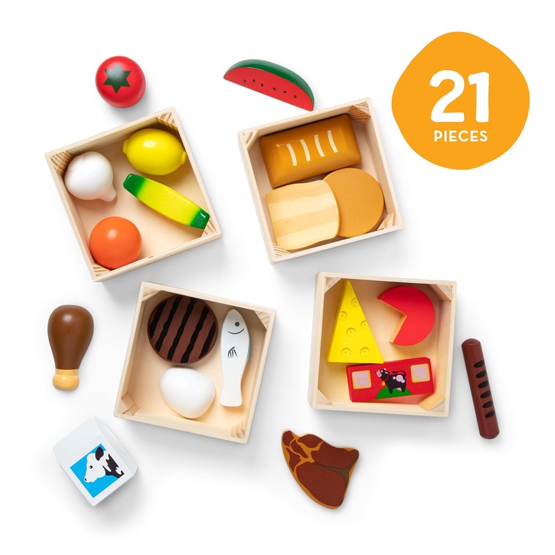Melissa & Doug Food Groups - 21 Hand-Painted Wooden Pieces