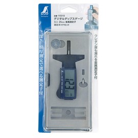 Shinwa Sokutei 19310 Dep Gauge, Black Metal Measuring Device x 2, Measuring Guide