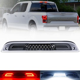 Led Third Brake Light for 15-20 F'ord F150 17-22 F250 F350 Super Duty Ranger Maverick Rear Center High Mount Stop Lamp CHMSL White Cargo lamp Strobe Feature 3rd Brake Light Replacement Clear Lens