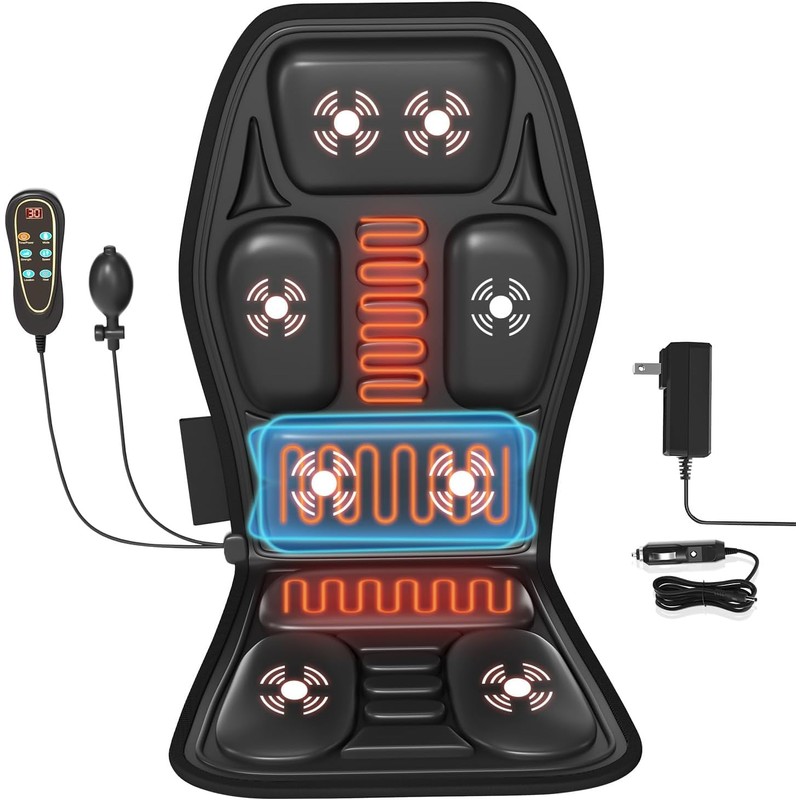 KNONNETD Back Massager for Chair, Massage Seat Cushion with Heat,