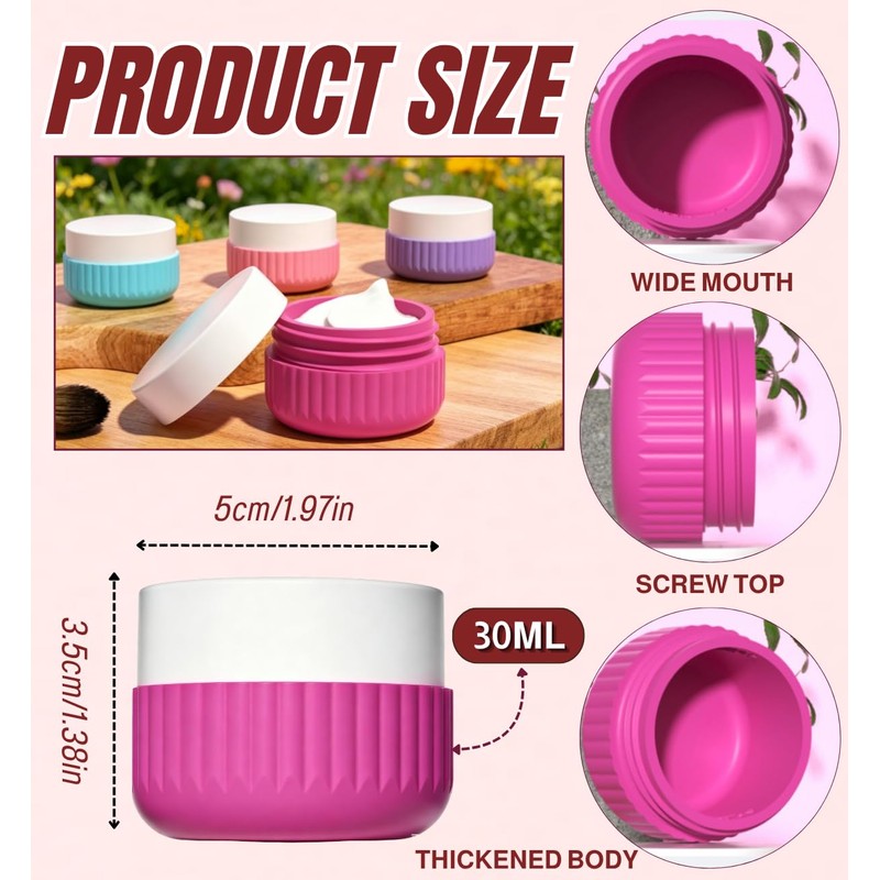 TSA Travel Cosmetic Containers Cream Jars(Pinkblue)