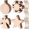 KAHEIGN 80Pcs Wooden Christmas Ornaments, Lantern Snowflake Angel Star Shape