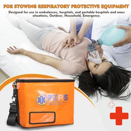 Ehucon Resuscitator Portable Oxygen Machine Bag for BVM,Medical Duffel bag Bag with Adjustable Shoulder Straps (Orange, 12.7"x9.1"x11")