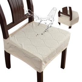 YUEANG Removable Washable Dining Chair Seat Covers Set of 2,Stretch Jacquard Chair Seat Cushion Protector Slipcovers, Rear Covers