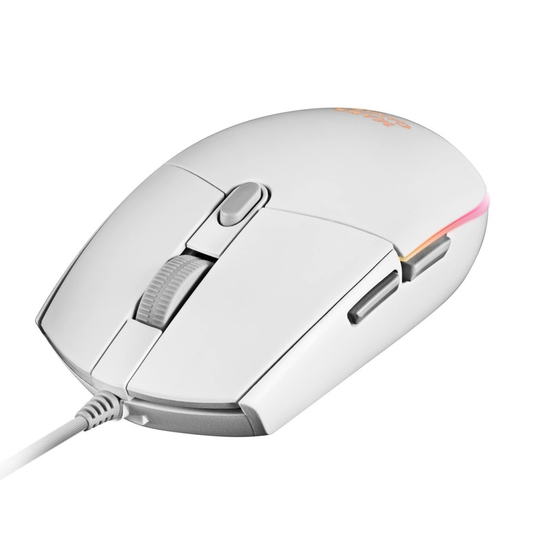 MARSGAMING Gaming MMGW White Gaming Mouse RGB Flow Non-Slip Mac/Windows/Linux