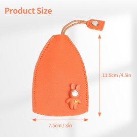 DOETYD 2 PCS PU Leather Car Key Case, Cute Pull Type Key Coverfor Men and Women, PU Key Bag Pull Out Key Sleeve Cartoon Key Organiser for Storing Keys