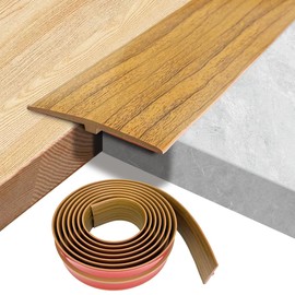 Wapasezyar T Profile Transition Strip Floor PVC Door Sill Strip, Transition Rail Flat Divider Strip for Connecting Floors Gaps of Laminate Flooring Tiles (Maple Wood Grain, 5 cm x 3 m)