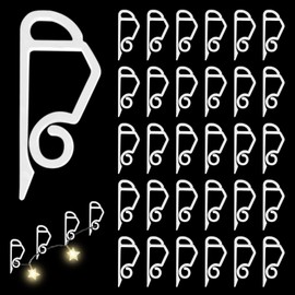 Scettar 120 PCS Gutter Hanging Hooks, Christmas Lights Gutter Clips Weatherproof Plastic Clip, Gutter Hooks for Hanging Outdoor Christmas Xmas String Lights (White)