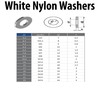 M7 White Nylon Black White Washers Flat Form A (Pack
