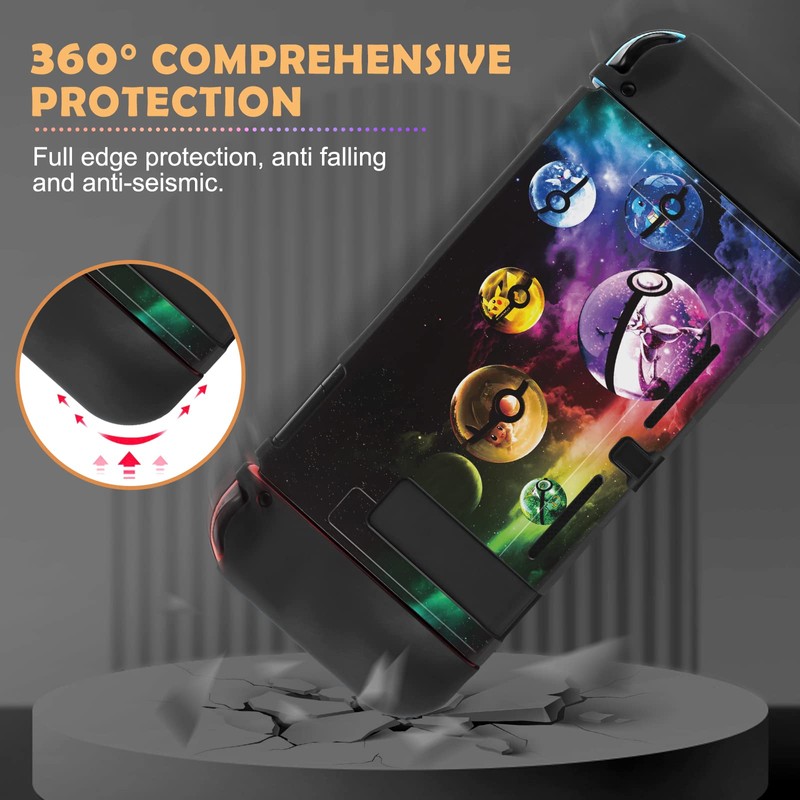 DLseego Cartoon Balls Switch Protective Case Cool Soft TPU Shell
