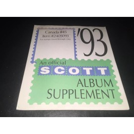 SCOTT  Scott Canada Stamp Album Pages Supplement #45 - 1993- 3 Ring - New