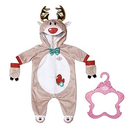 BABY born Reindeer Onesie, Reindeer Costume for 43 cm Dolls, Onesie with Reindeer Antlers and Gloves, 831700 Zapf Creation
