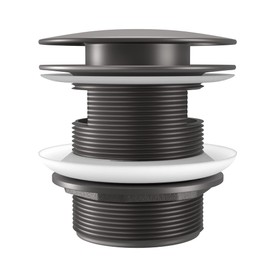 EXAKEY Free Standing Tub Drain Removable Pop-up Freestanding Bathtub Drain Stopper Upgraded Stand Alone Tub Drain Basket for Soaking Anti-Rust and Watertight Matte Grey