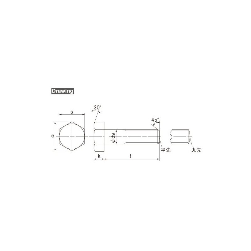 Osato Uniqlo Hex Bolt, Full Thread, 0.2 inch (4 mm)