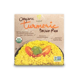 Healthee Organic Brown Rice, Gluten Free, Fully Cooked and Ready-to-Eat, USDA Certified Organic, GMO-Free, Microwaveable (Turmeric, Pack of 4)