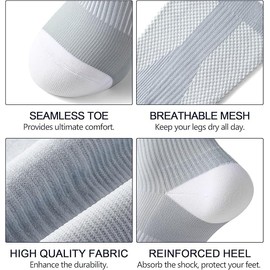 3 Pairs Compression Socks for Women and Men -15-20mmHg Best Support for Athletic Running Cycling