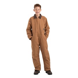 Berne Youth Softstone Insulated Bib Coverall, Small Regular, Brown Duck