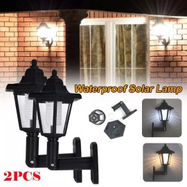Unbranded 2Pack Solar LED Hexagonal Wall Mount Light Outdoor Sconce Lanterns Auto On Off